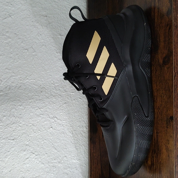 adidas | Shoes | Adidas Own The Game Black Metallic Gold Men Basketball  Shoes Sneakers Fw4562 | Poshmark